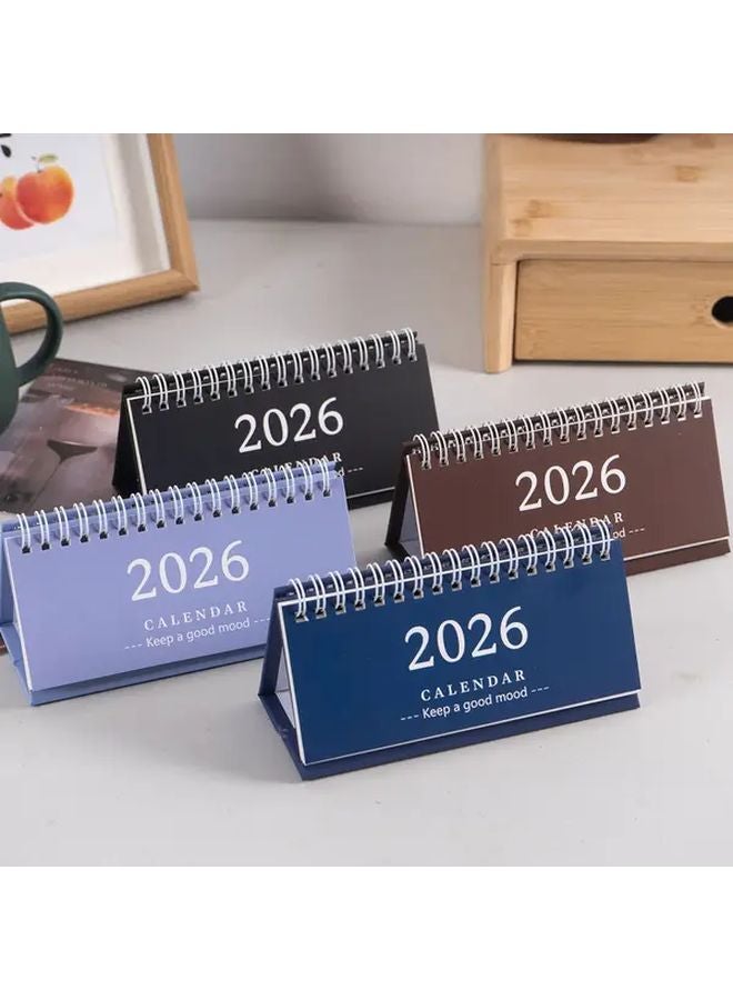 Pink Mini Desk Calendar 2025 2026 Planner July December Monthly View Portable Office Desktop - Image 1